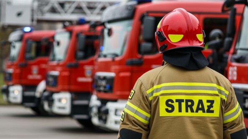 Strażacy szkolą się w ratownictwie na zamarzniętym akwenie w Sobowidzu