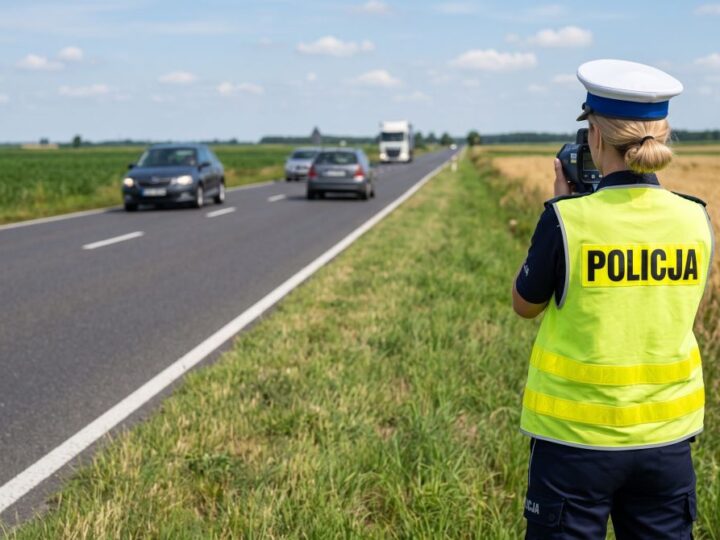 Policja w akcji „TIR”: Kontrola ciężarówek z dronem na drogach województwa
