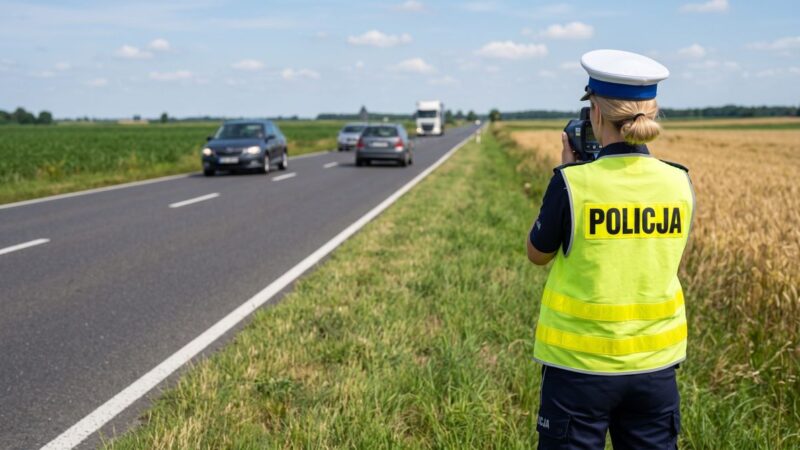 Policja w akcji „TIR”: Kontrola ciężarówek z dronem na drogach województwa