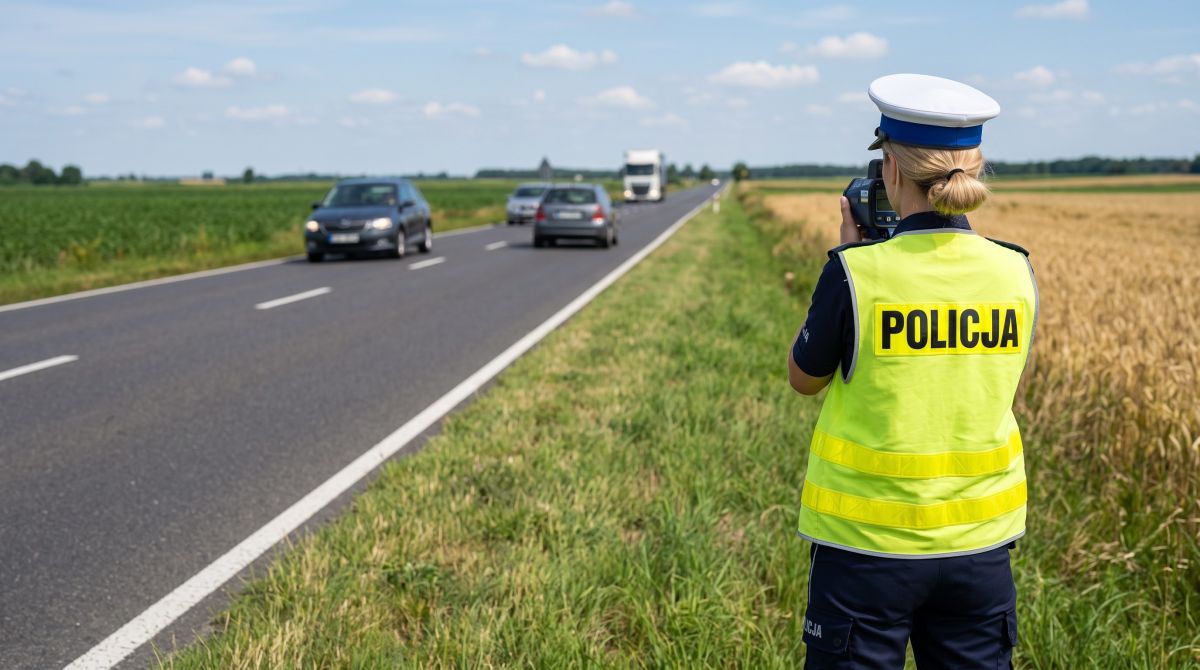 Policja w akcji „TIR”: Kontrola ciężarówek z dronem na drogach województwa